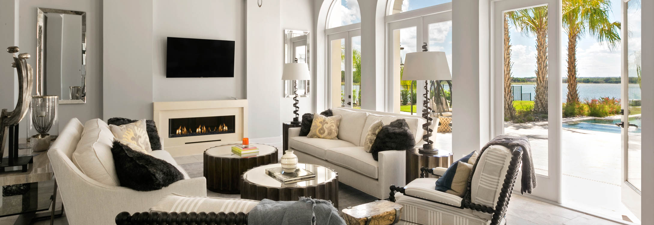 Bella Collina Luxury Living Room Pool Lakefront